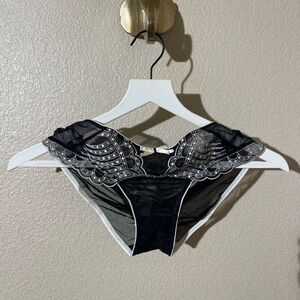 NWOT Pleasure State Emperors Throne Panty Elegant Black Lace Women's Panties